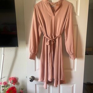 Emma & Michele Soft Pink Long Sleeve Dress
